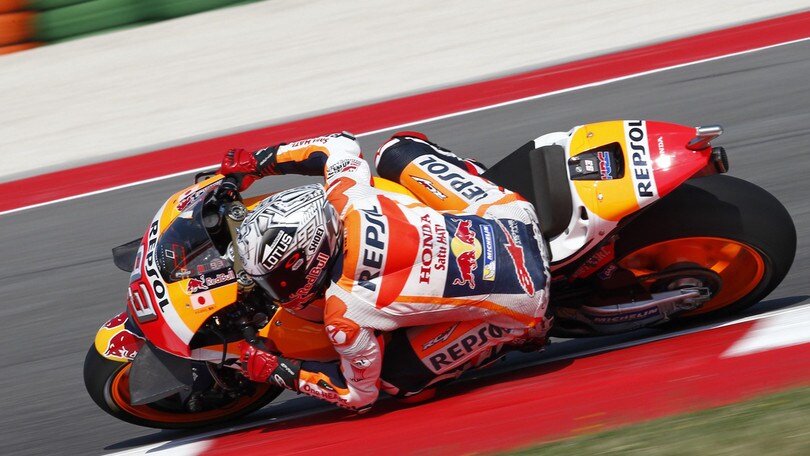 MotoGp, Misano: Marquez più veloce nelle terze libere, Rossi 8°