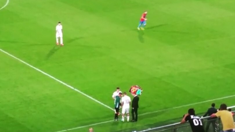 Entra Totti, gli applausi dello stadio di Plzen