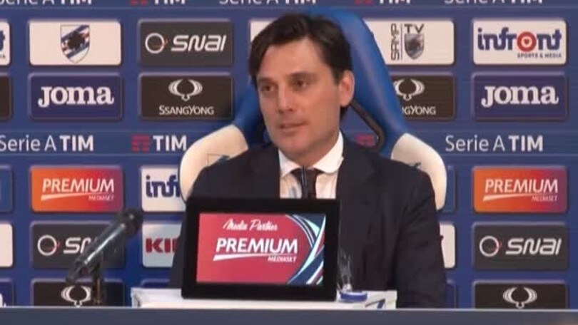 Montella: "Ringrazio i tifosi Samp. Milan anche fortunato"