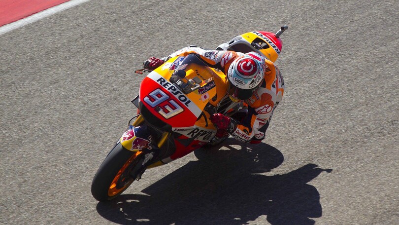 MotoGp, Aragon: warm up per Marquez, Rossi è settimo