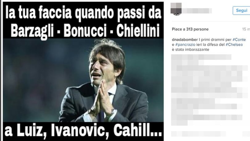«Conte, nostalgia di Barzagli-Bonucci-Chiellini?» I social se la ridono