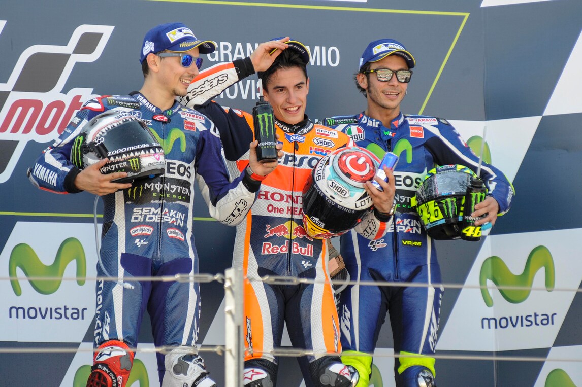 Gp Aragon: Marquez trionfa, Rossi terzo