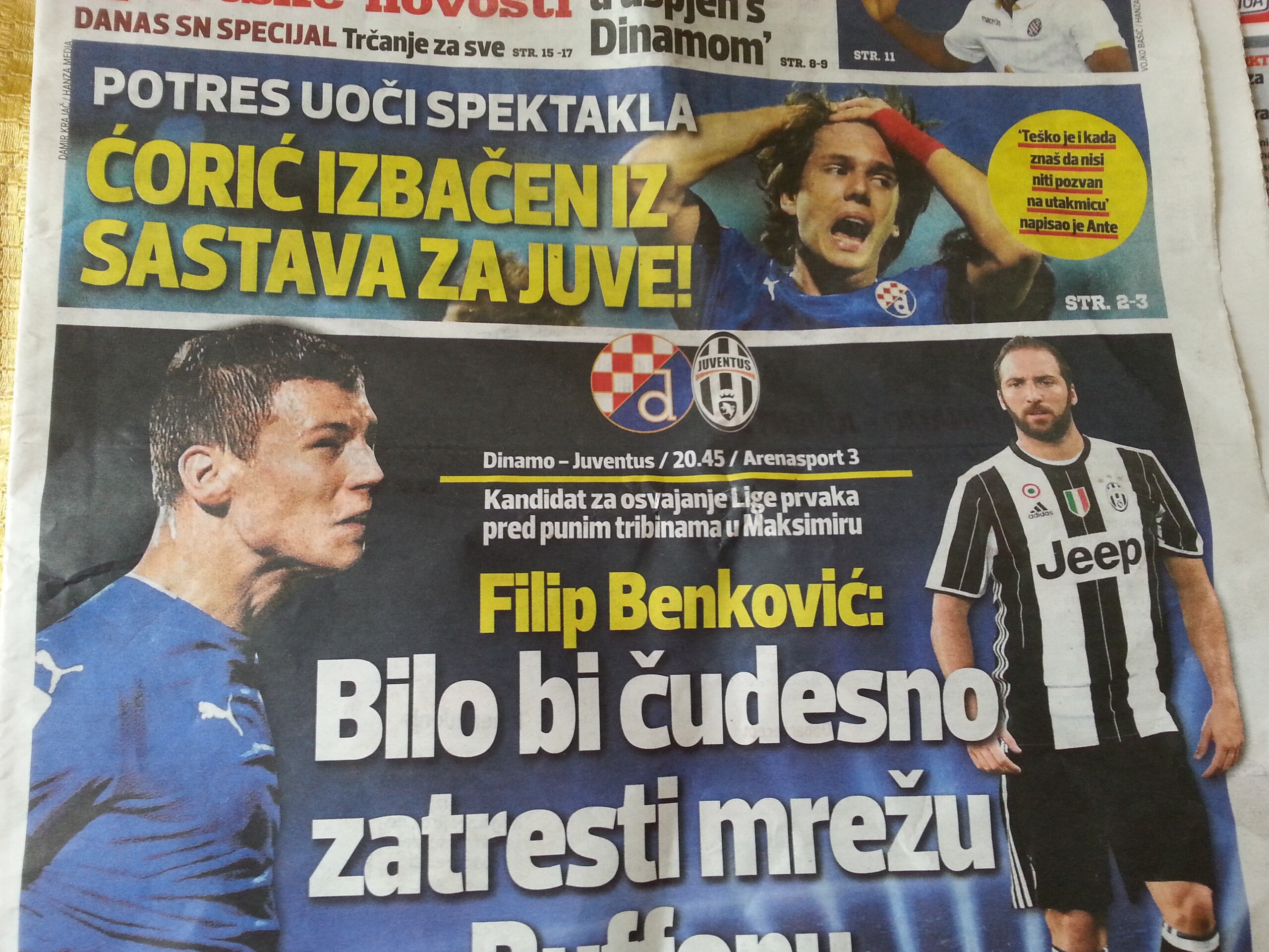 La Dinamo contro la Juve può rinunciare a Coric