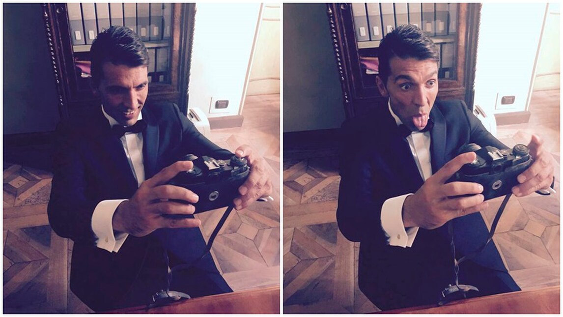 Gianluigi Buffon in smoking, il selfie è "come una volta"