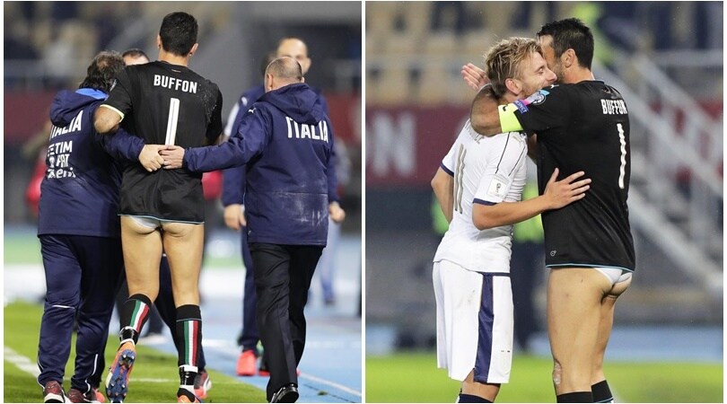 Buffon in Macedonia resta in mutande
