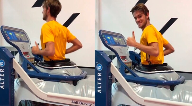 FOTO Rugani torna a correre... senza gravità