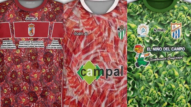 FOTO Spagna, le maglie con peperoncino, prosciutto e insalata