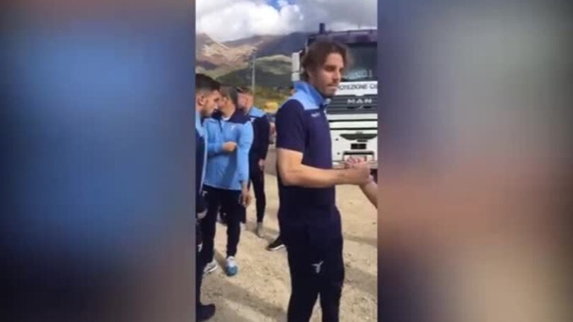 La Lazio in visita ad Amatrice