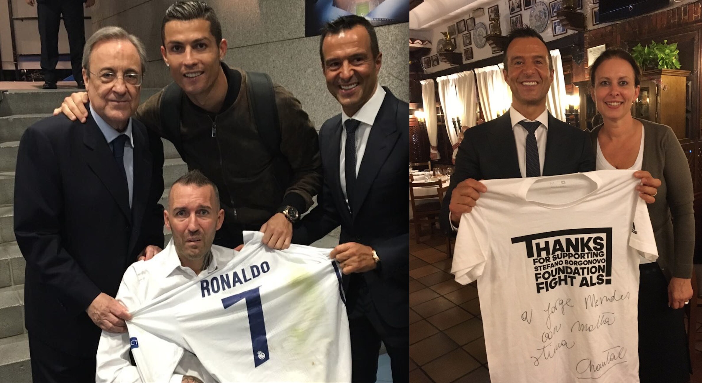 Ronaldo, Perez, Chantal Borgonovo e Ricksen: è lotta alla Sla anche al Bernabeu