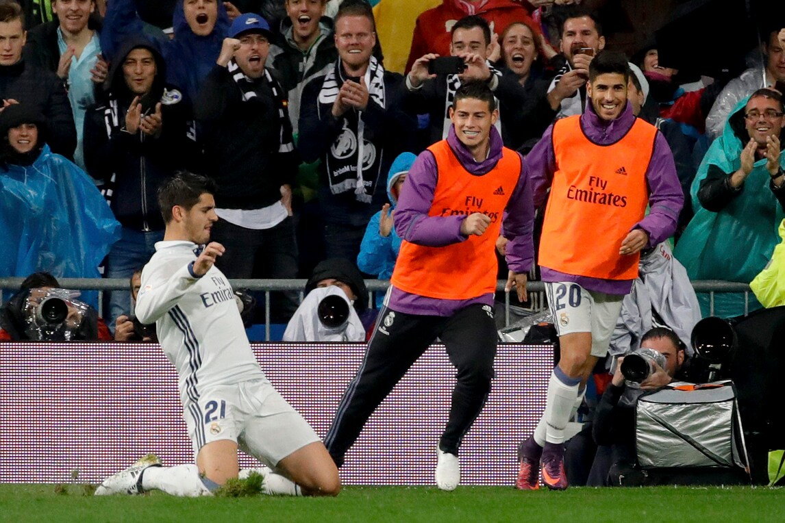 Liga: Real Madrid-Bilbao 2-1, le immagini del gol di Morata