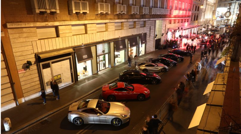 Gli ospiti dell’inaugurazione della nuova veste del Ferrari Store di Roma