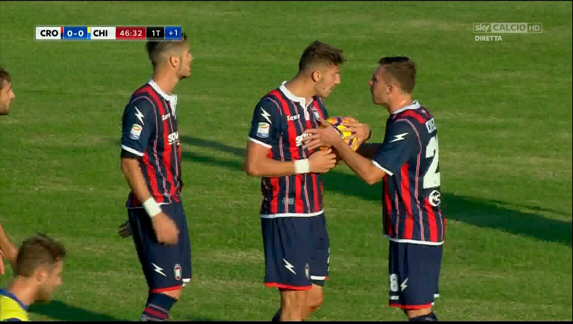 Crotone, lite Trotta-Falcinelli per tirare il rigore