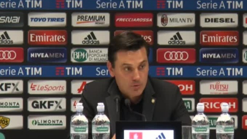 Montella: "Bacca? Ho visto reazioni peggiori"