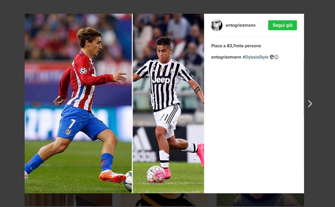 Griezmann si paragona alla Joya della Juventus: «Dybala style»