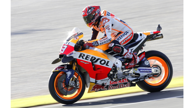 MotoGp, Valencia: Marquez primo nel warm up, Rossi sesto