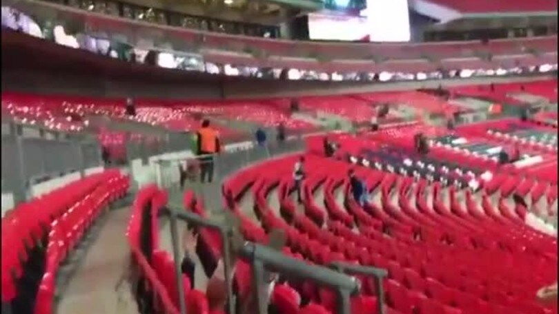 Il tifoso scozzese a Wembley ha grandi problemi di equilibrio...