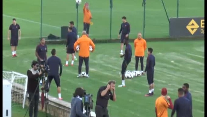 La Roma si allena a Trigoria: tutto pronto per l'E. League