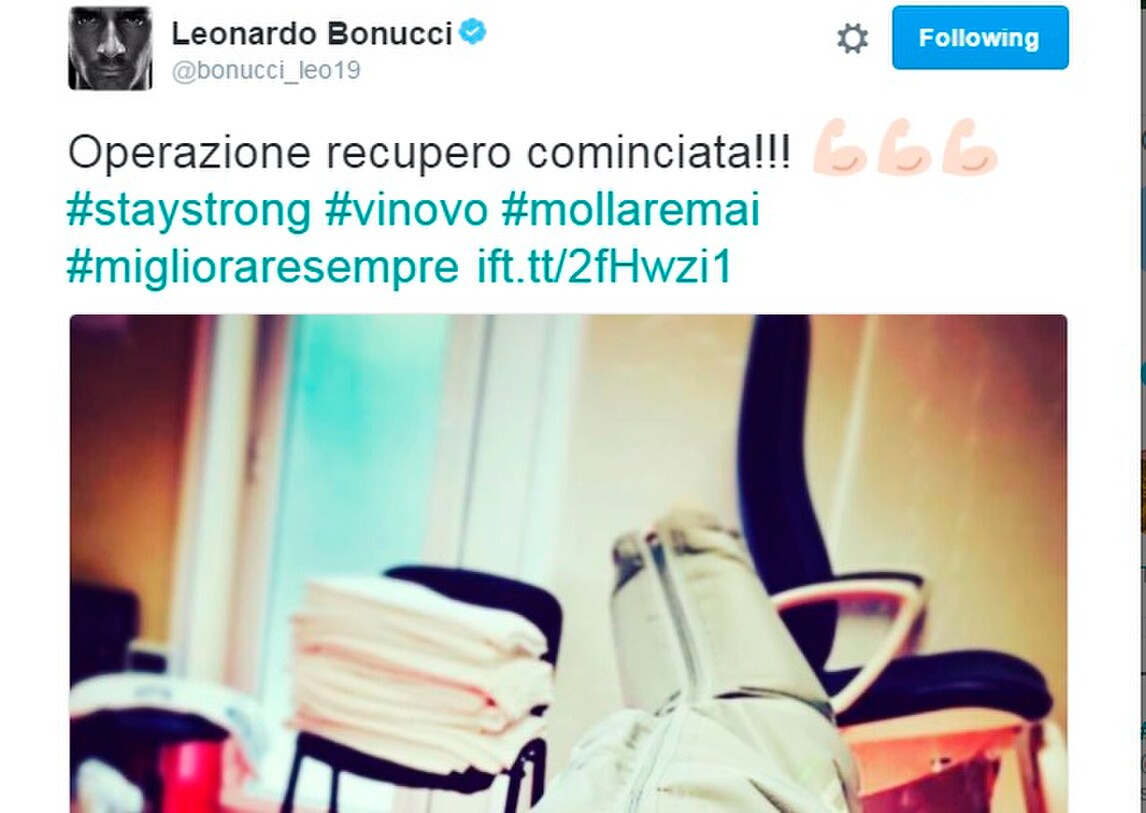Juventus, Bonucci: «Operazione recupero cominciata»