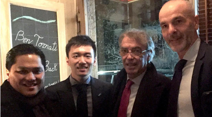 Inter, Zhang, Thohir e Moratti a cena con Pioli