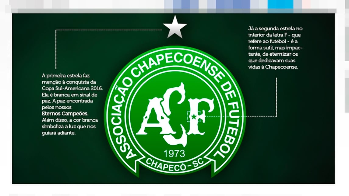 Chapecoense, il club modifica lo stemma per onorare le vittime