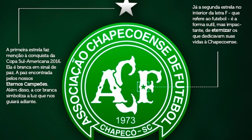 Chapecoense, il club modifica lo stemma per onorare le vittime