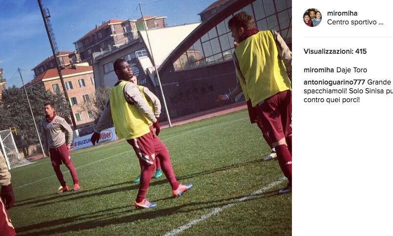 Sinisa raggiunto dai Mihajlovic, carica derby: «Daje Torino»