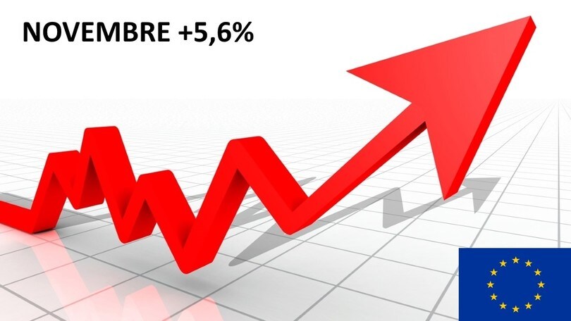 Mercato auto Europa, a novembre è cresciuto del 5,6%