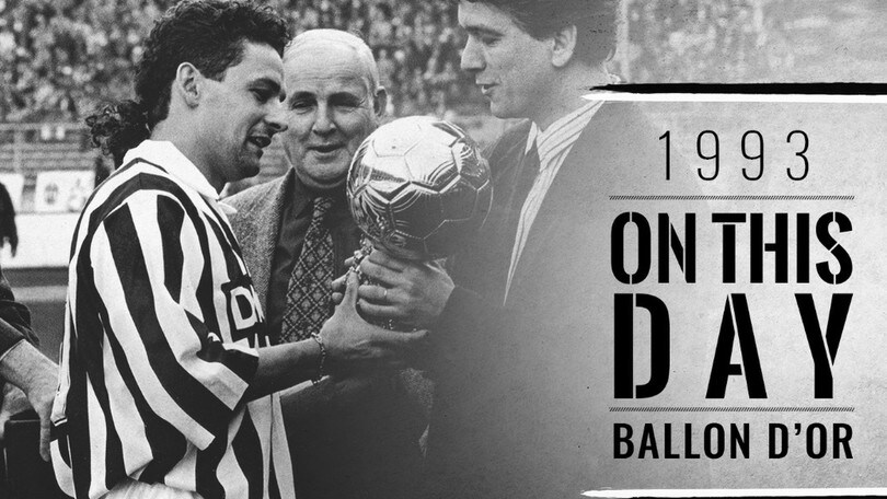 Roberto Baggio e il Pallone d'Oro con la maglia della Juventus