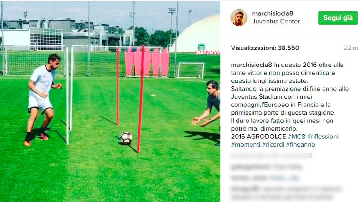 Marchisio e la confessione di fine anno: «2016 agrodolce, non potrò mai dimenticarlo»