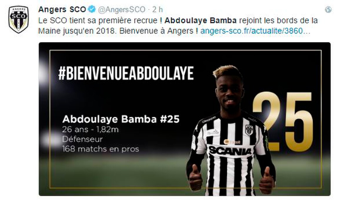 Francia, Ligue 1: Abdoulaye Bamba, terzino ivoriano ex Juve, finisce all'Angers