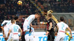 Milan-Napoli, Donnarumma sfiora il gol di testa