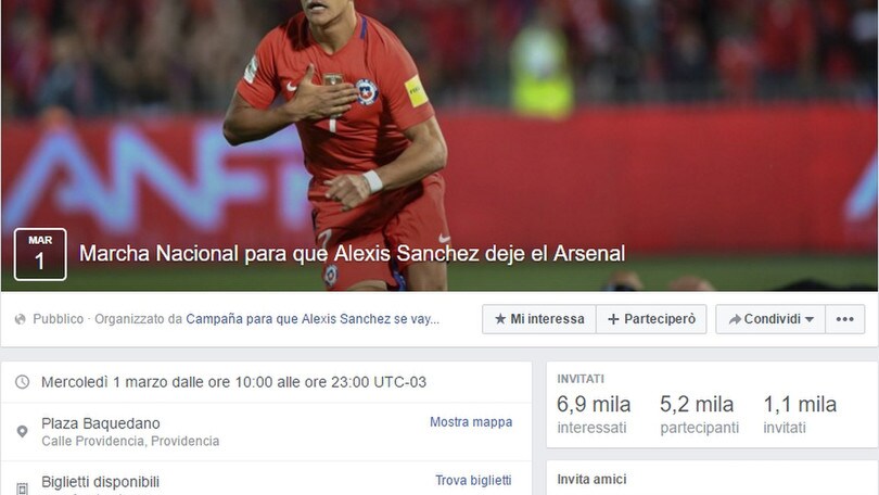 Il Cile si ribella: «Sanchez lasci l'Arsenal». Juventus in corsa