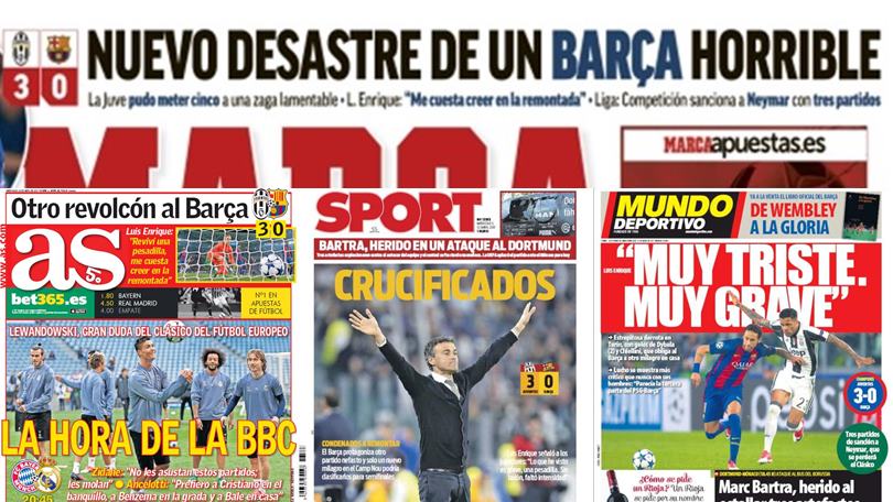Champions League, il disastro del Barcellona sui giornali spagnoli