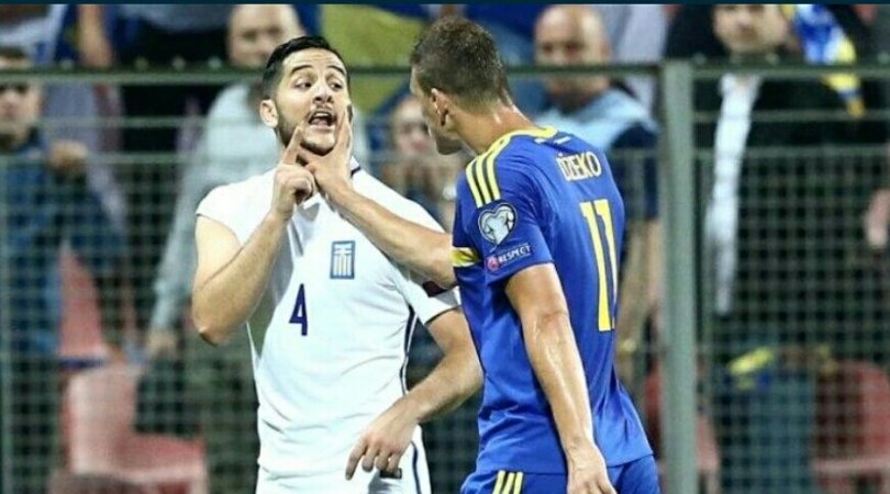 Dzeko-Manolas, scintille durante Bosnia-Grecia