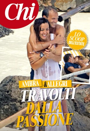 Juventus, sorpresa Allegri: il bacio con Ambra Angiolini