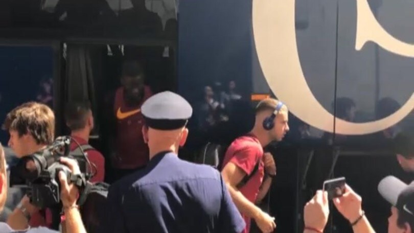 Termini: la partenza della Roma in direzione Pinzolo