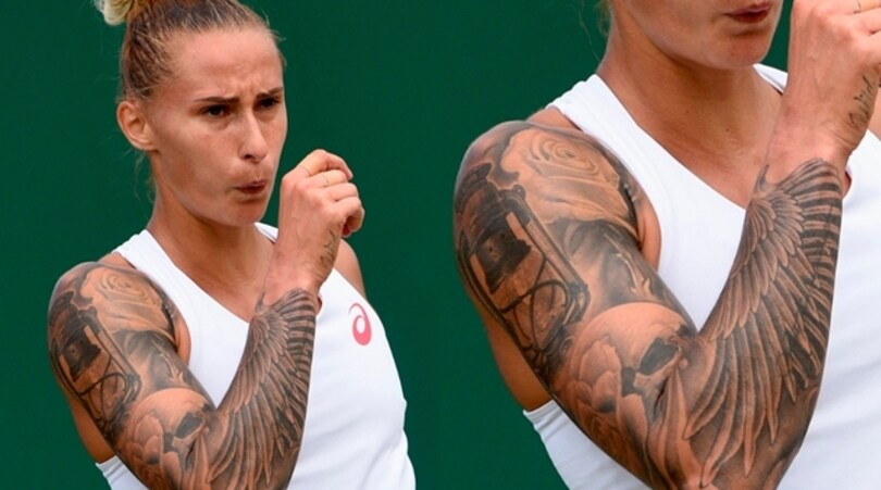Polona Hercog, il tatuaggio più cool di Wimbledon