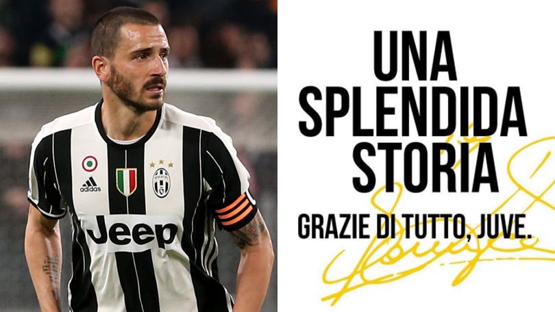 Bonucci: «Juventus, grazie di tutto». Ma non cita Allegri