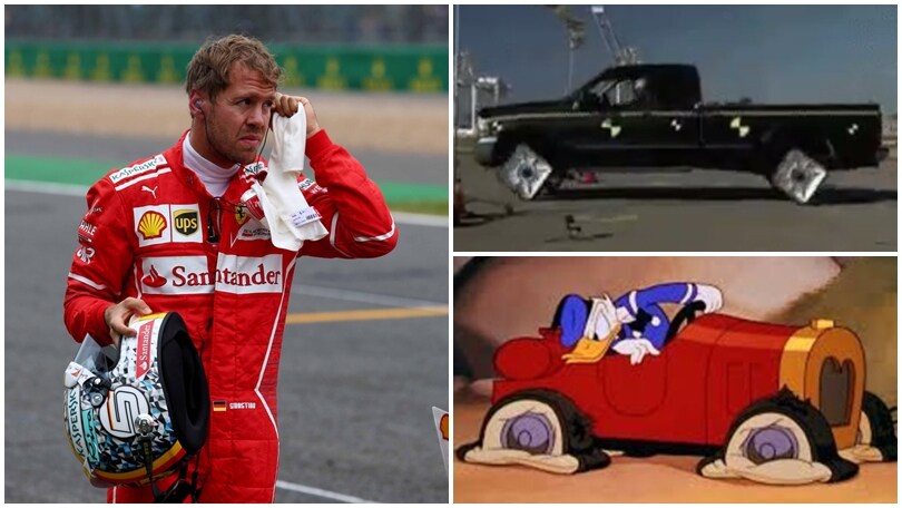 Doppia foratura e disastro Silverstone: Ferrari nel mirino dei social