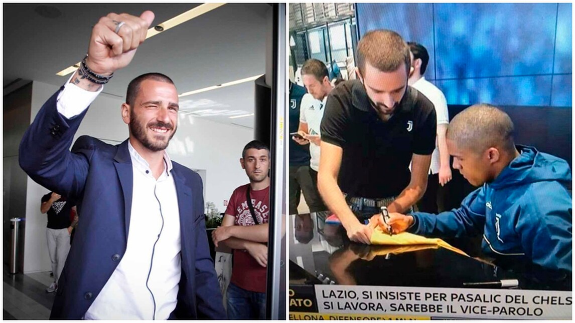 Juventus, i tifosi impazziscono! Bonucci chiede l'autografo a Douglas Costa, ma non è lui