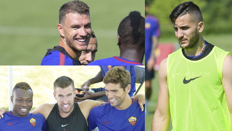 Roma, in allenamento sorridono tutti. Tranne Manolas