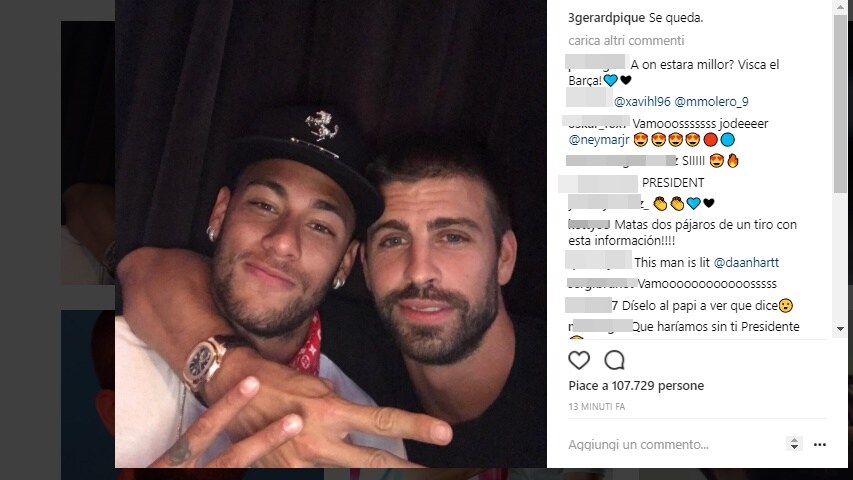 Barcellona, Piqué: «Neymar resta». E anche Dybala