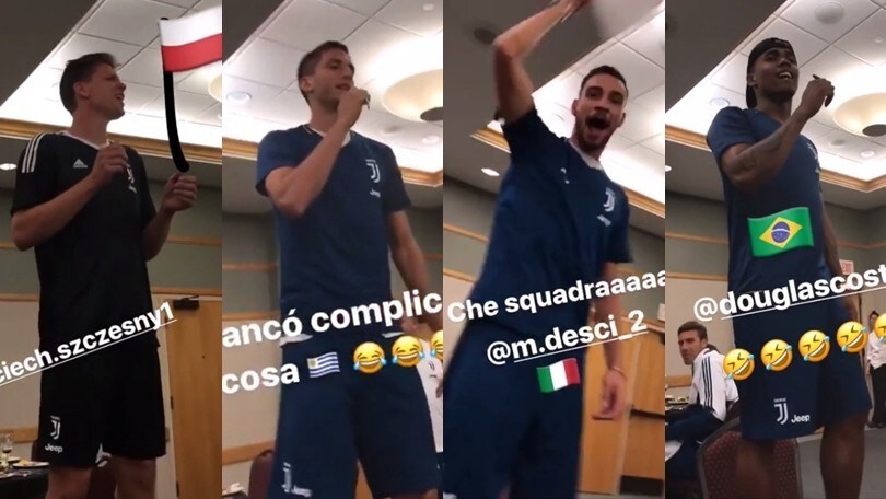 "Battesimo juventino": i nuovi costretti a cantare. E per De Sciglio "non succederà più"