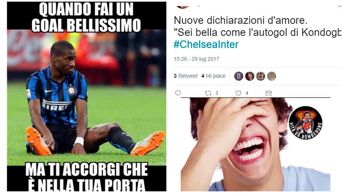 Inter, autogol "capolavoro" di Kondogbia e i social si scatenano