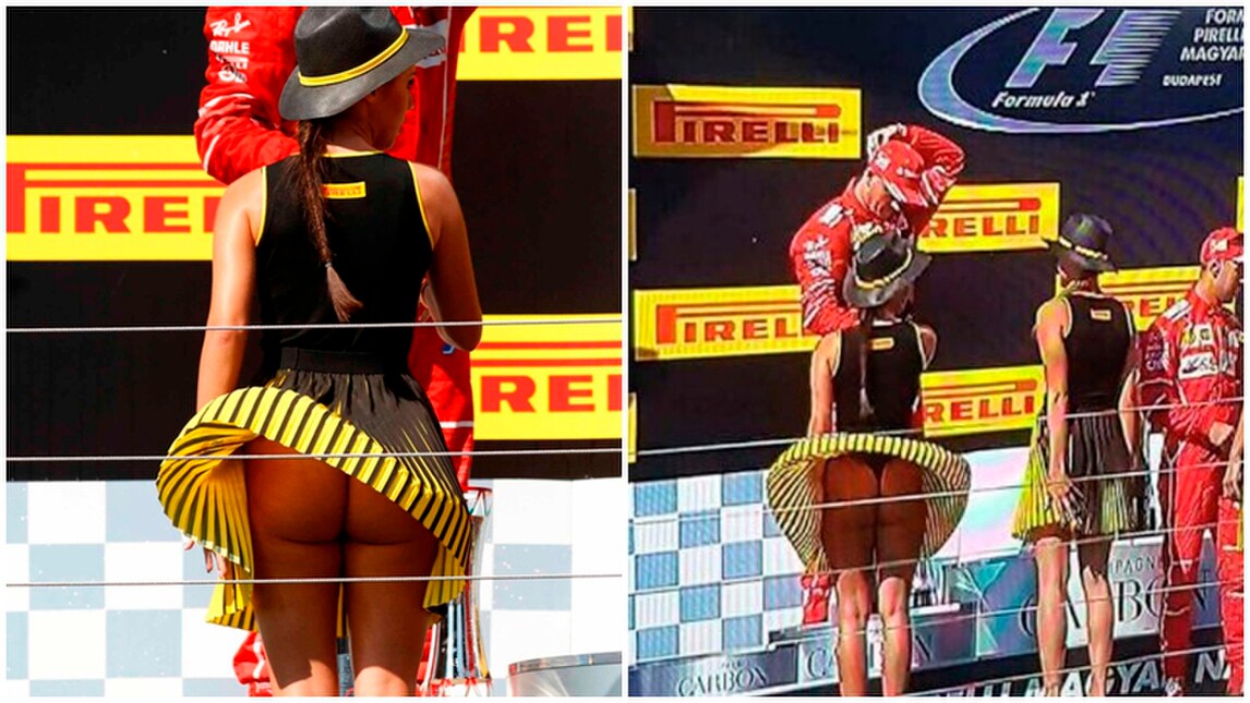 Formula 1, festa Ferrari: incidente sexy sul podio di Budapest