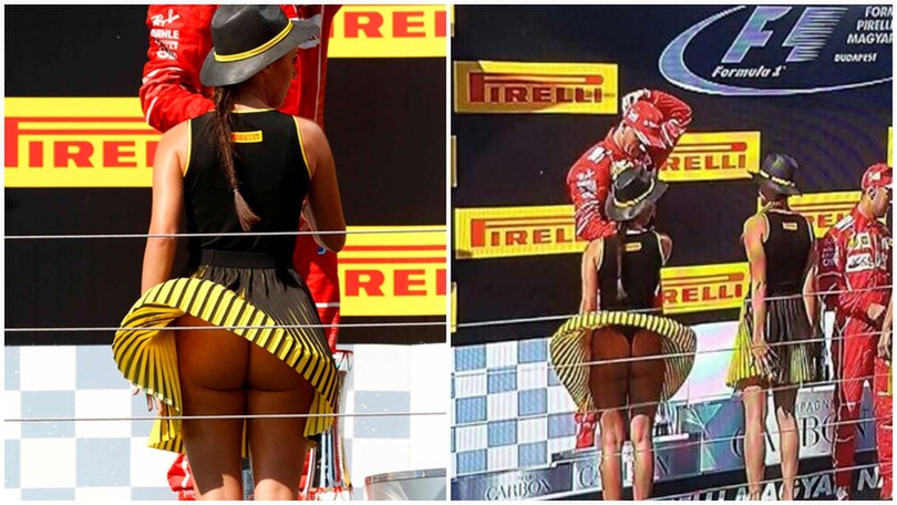 Formula 1, festa Ferrari: incidente sexy sul podio di Budapest