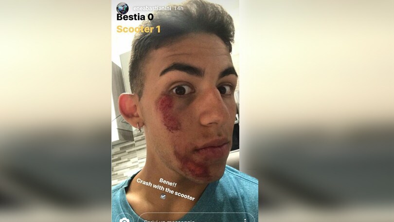 Moto3, paura Bastianini: incidente in scooter