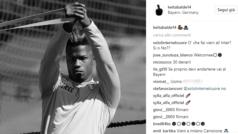 Un misterioso post di Keita scatena i tifosi di Juventus, Inter e Napoli