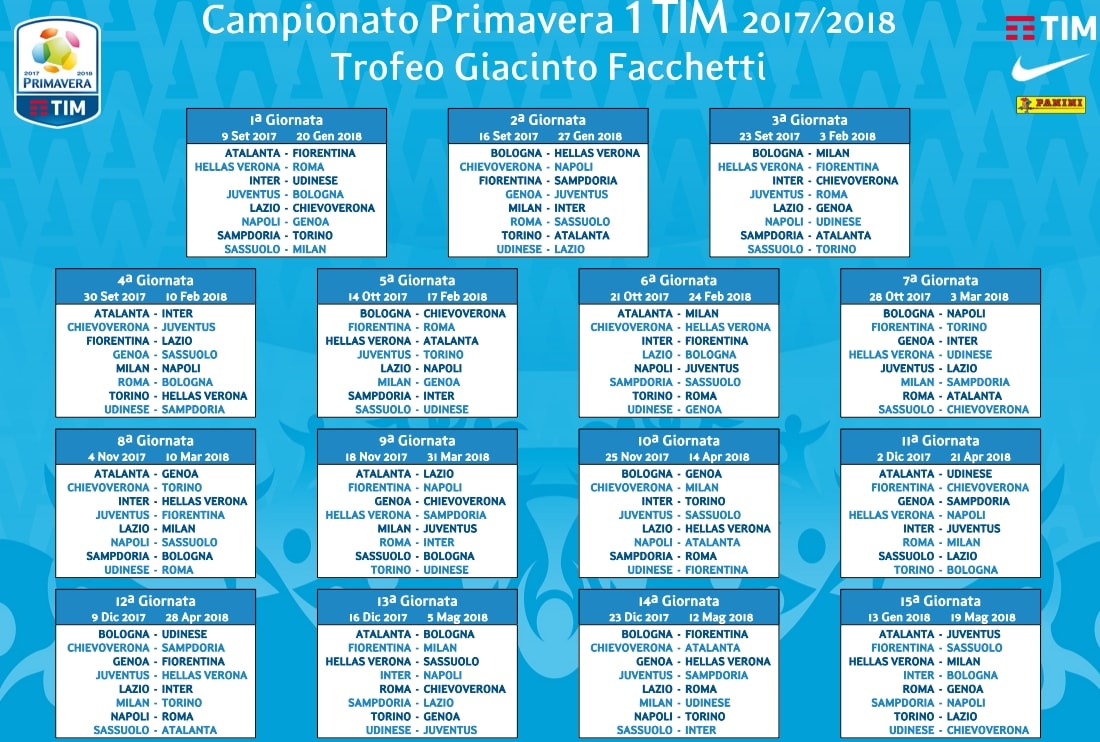 Calendario campionato Primavera 2017/2018
