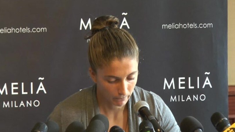 Sara Errani, commozione durante la conferenza stampa